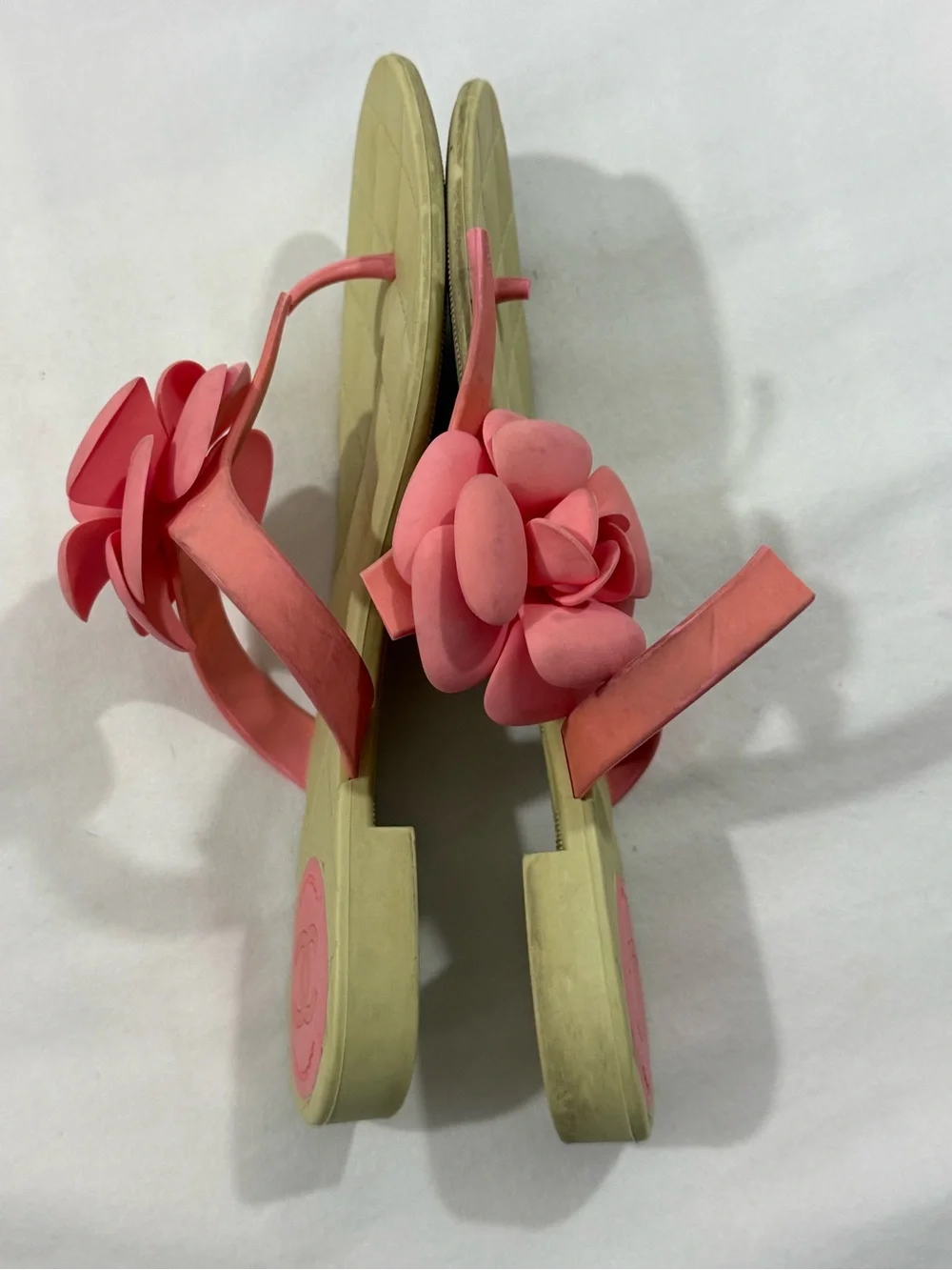 CHANEL Camellia Jelly Thong Sandals Pink EU 37 Repair / Crafts / Parts